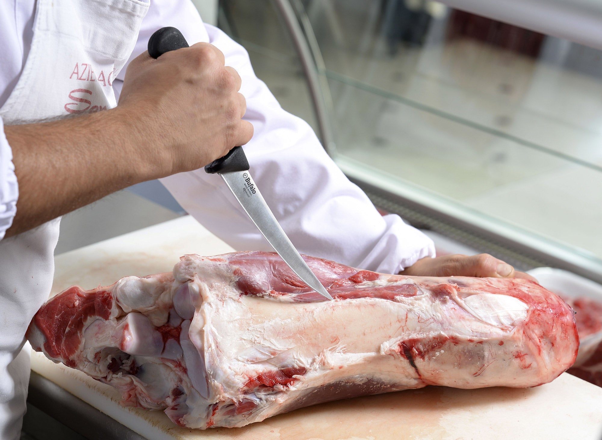 Coltello per Disosso Curvo Lama 13 cm Bufalo S102/13 Manico Giallo