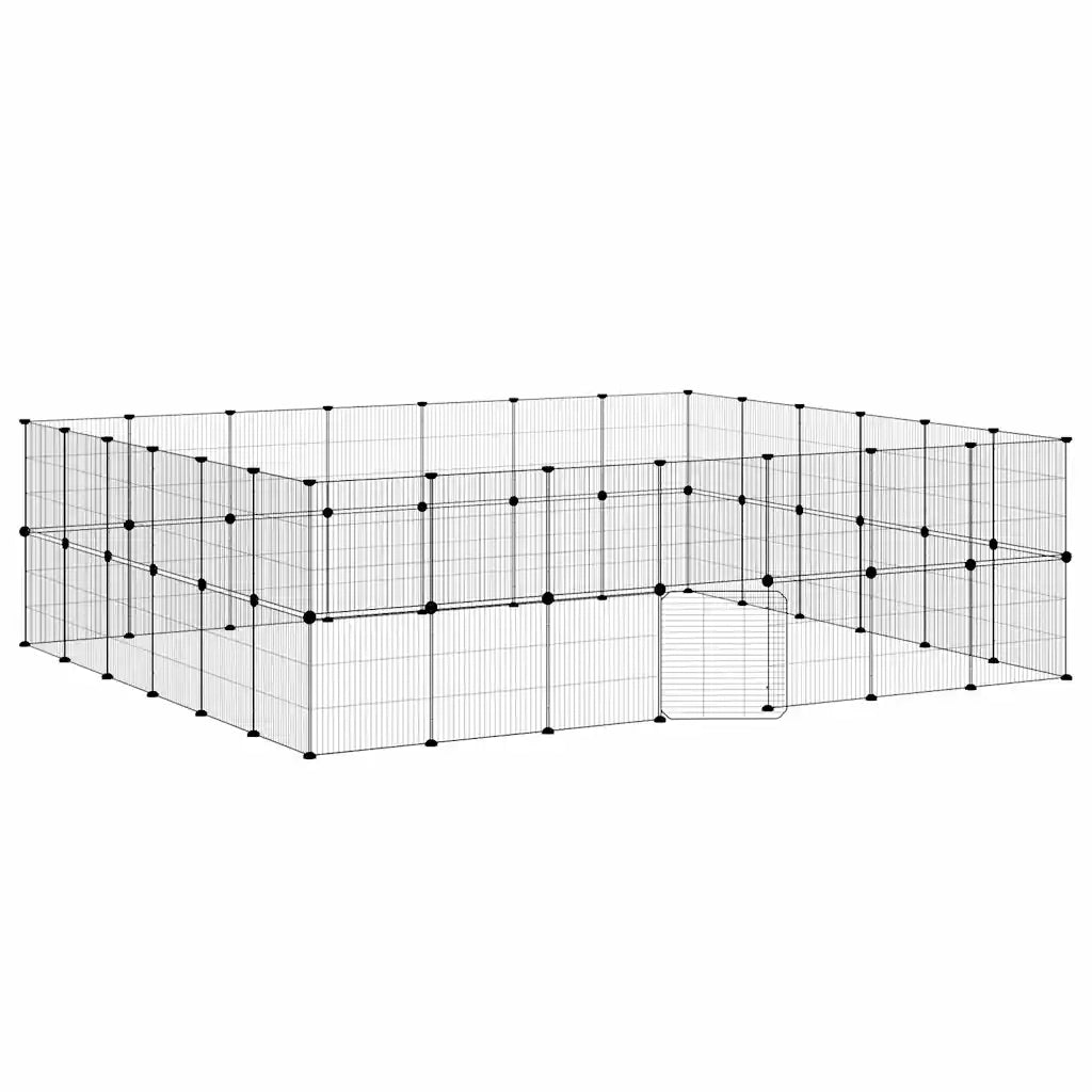 Gabbia per Animali 52 Pannelli con Porta Nero 35x35 cm Acciaio