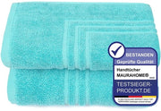 Pacco di 2 asciugamani per doccia, asciugamani in cotone 100%, 50x70cm, asciugamano azzurastro, asciugamano antiscivolo, asciugamano per doccia ad alta velocità di asciugatura