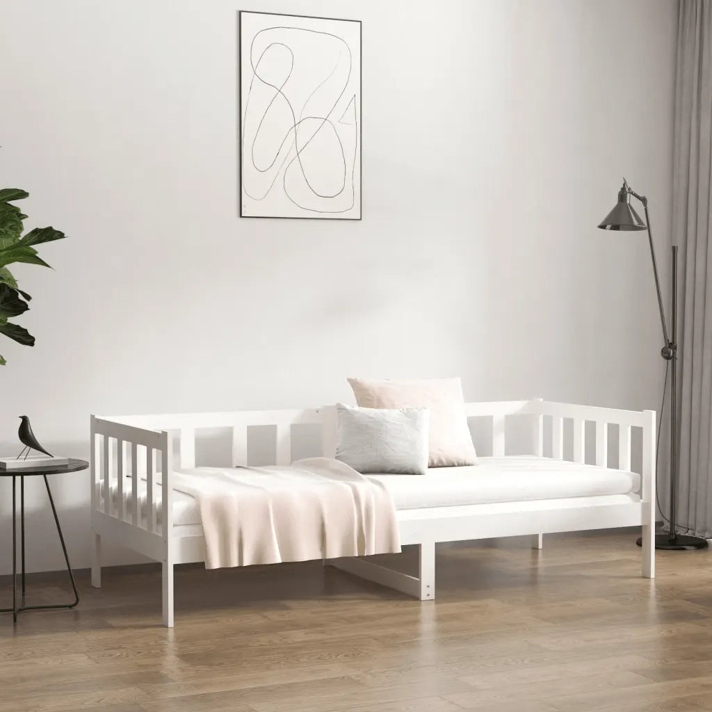 Dormeuse senza Materasso Bianca 90x190 cm Legno Massello Pino 814645