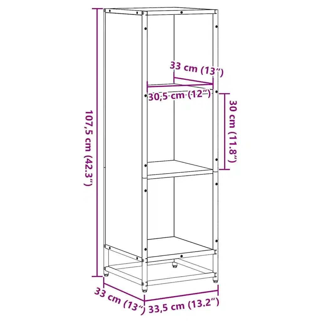 Libreria Grigio Sonoma 33,5x33x107,5 cm in Legno Multistrato 849157