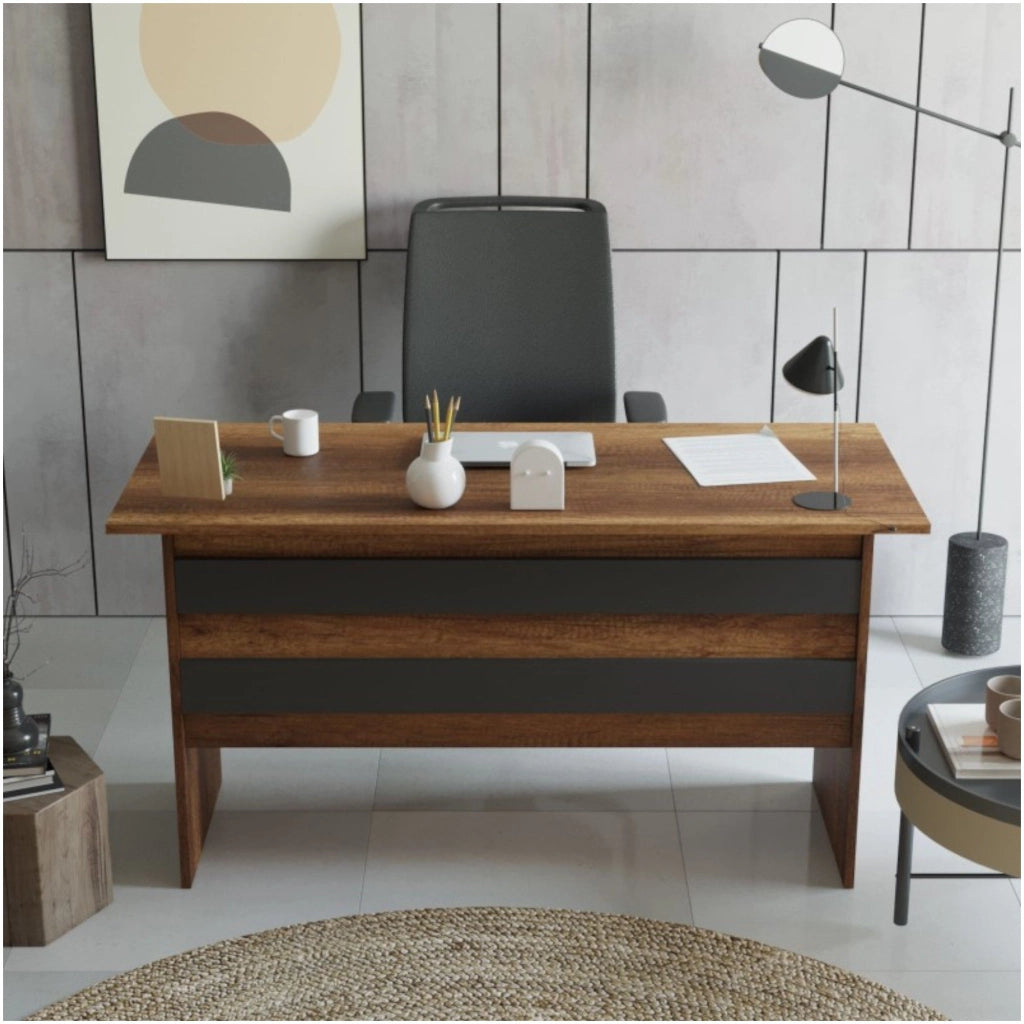 Antilia, Scrivania Colore Piano Marrone, 60x140x73.8h cm Marrone Noce