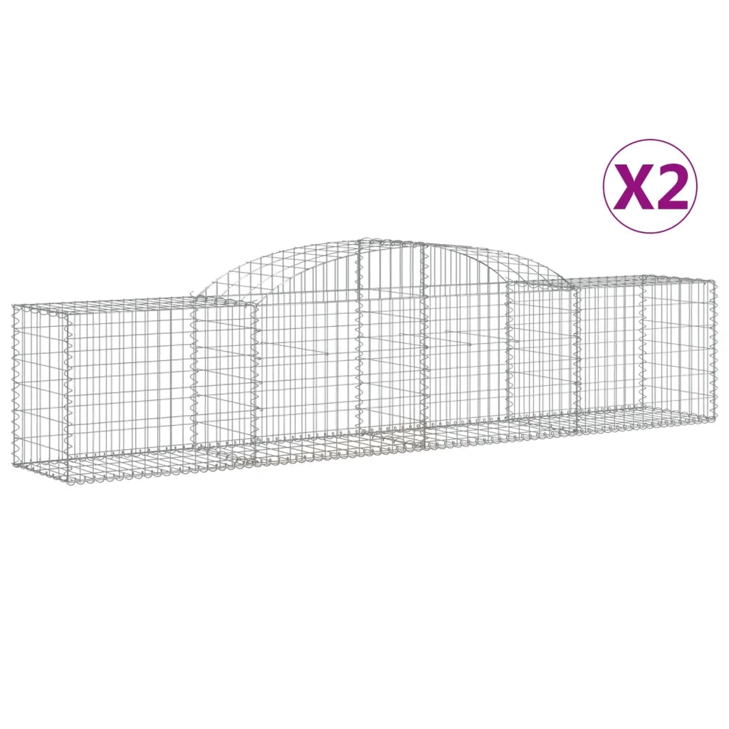Cesti Gabbioni ad Arco 2 pz 300x50x60/80 cm Ferro Zincato 3146665