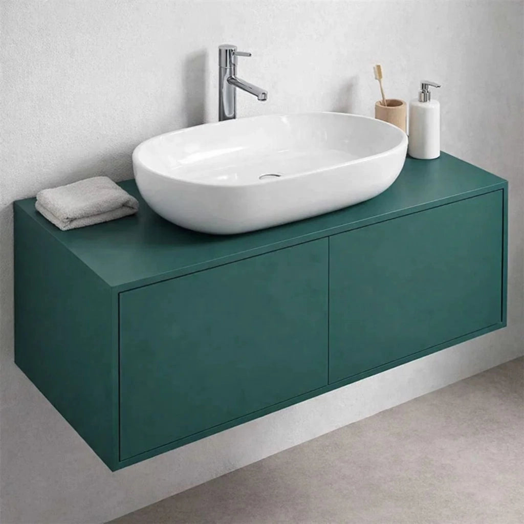 Lavabo da appoggio ceramica bianco ovale arredo bagno lavandino 60x40x15 cm *** finitura- lucido, confezione 1