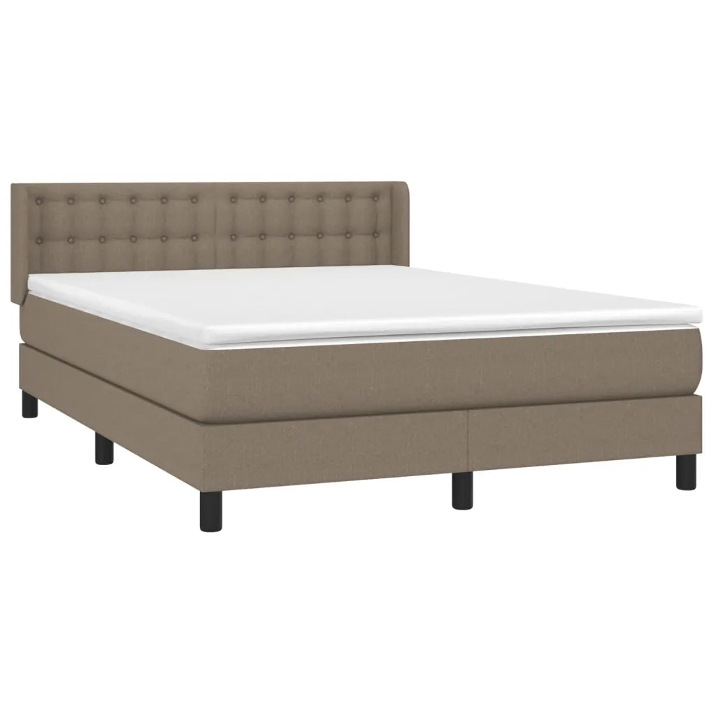 Giroletto a Molle con Materasso Tortora 140x190 cm in Tessuto