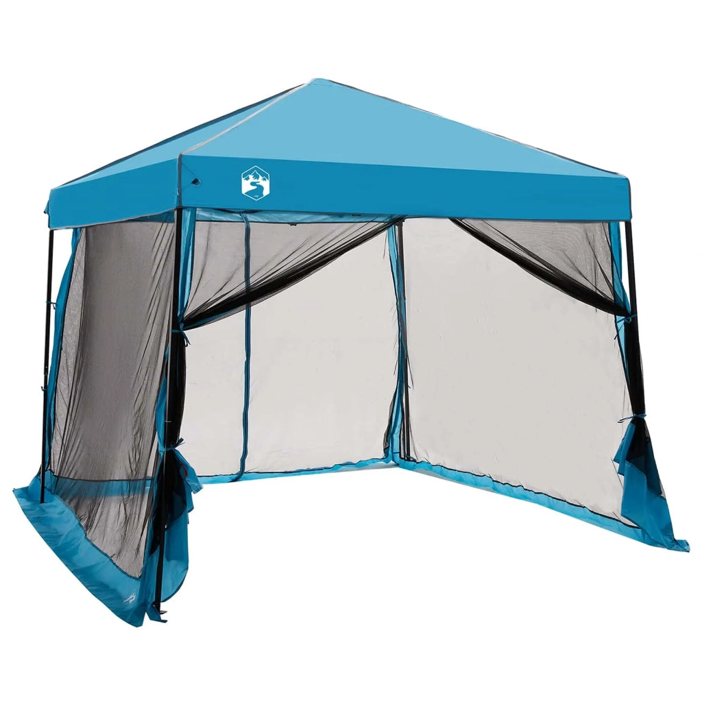 Set di Tende da Campeggio con tetto 2 pcs Blu Taffeta e Tessuto