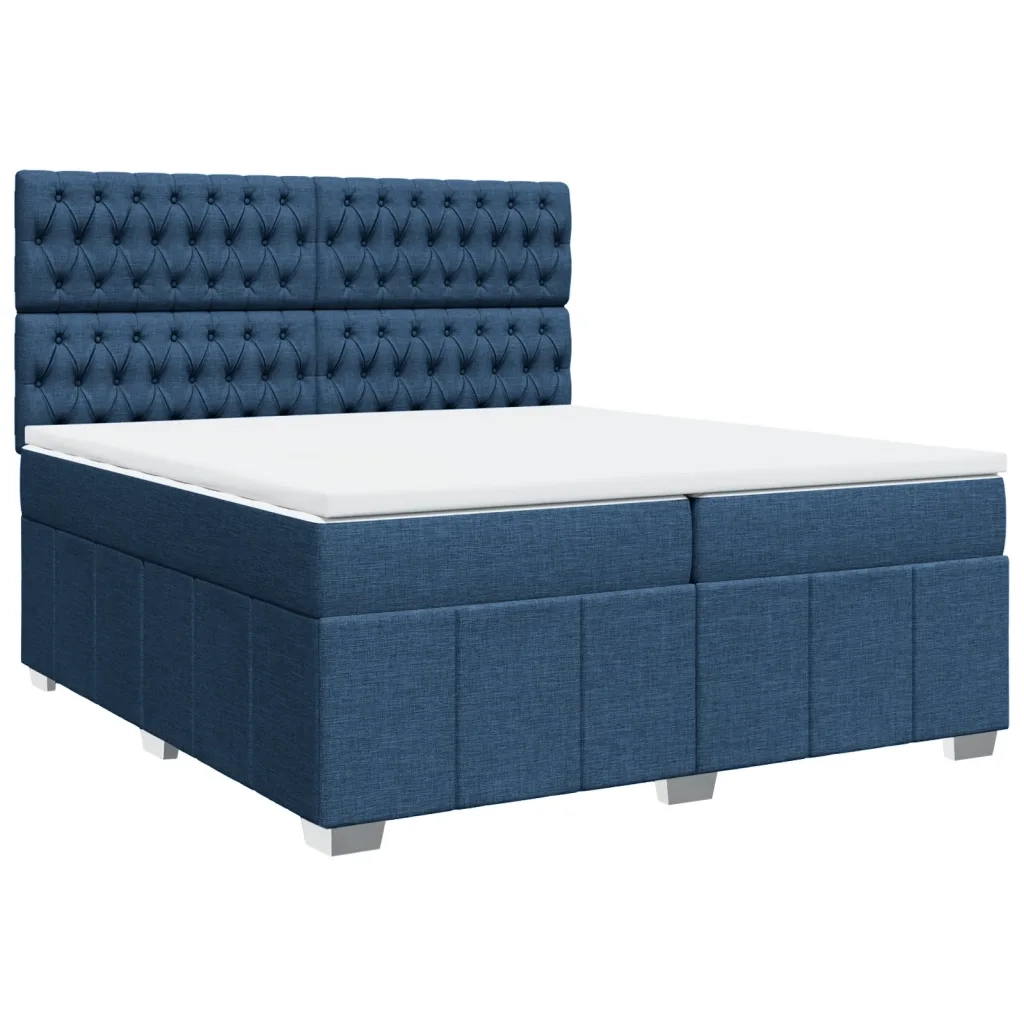 Giroletto a Molle con Materasso Blu 200x200 cm in Tessuto 3291788