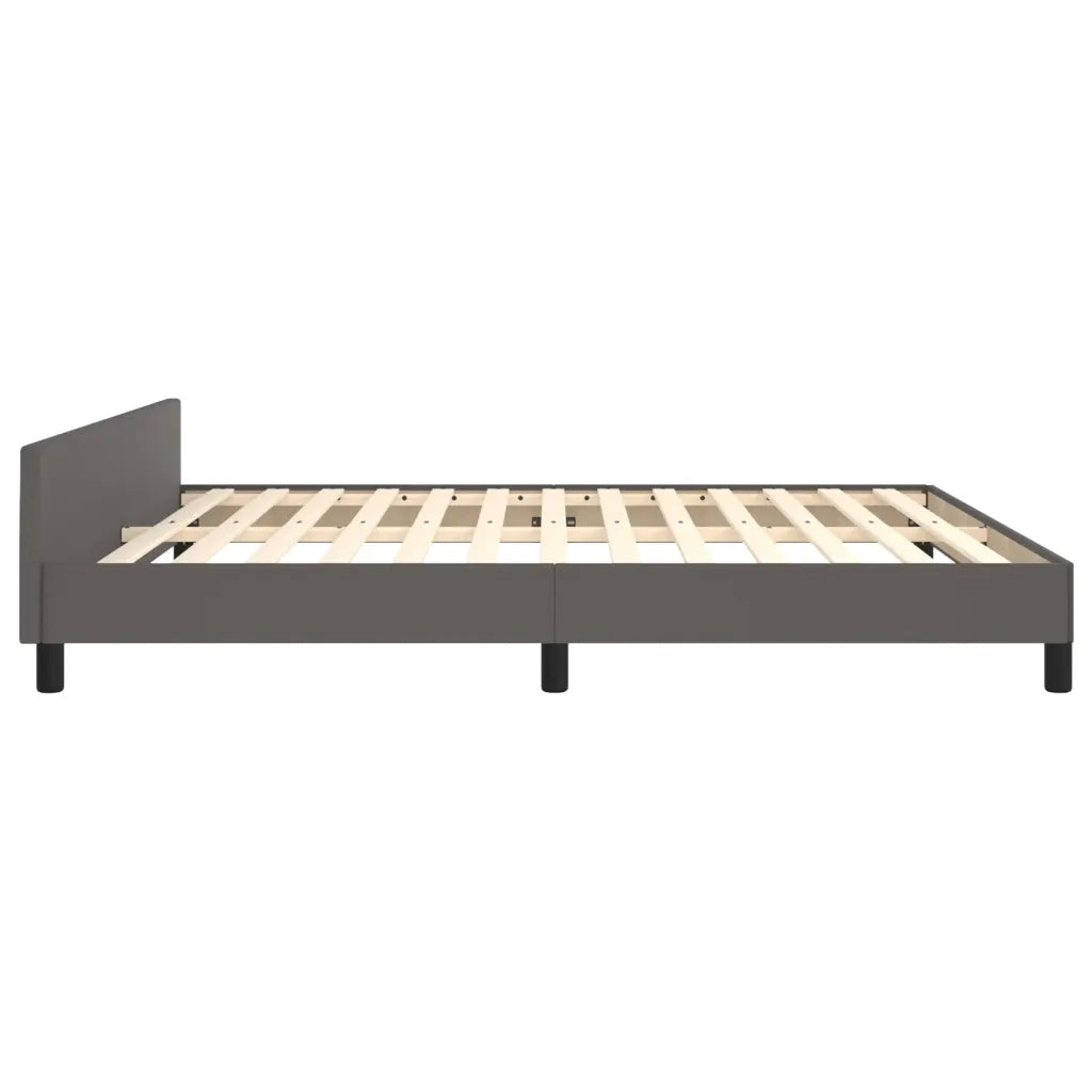 Giroletto con Testiera-Struttura Letto con testiera Grigio 180x200 cm in Similpelle 907530
