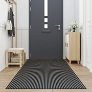 Zerbino a Strisce Nere e Grigie 115x400 cm 4105599