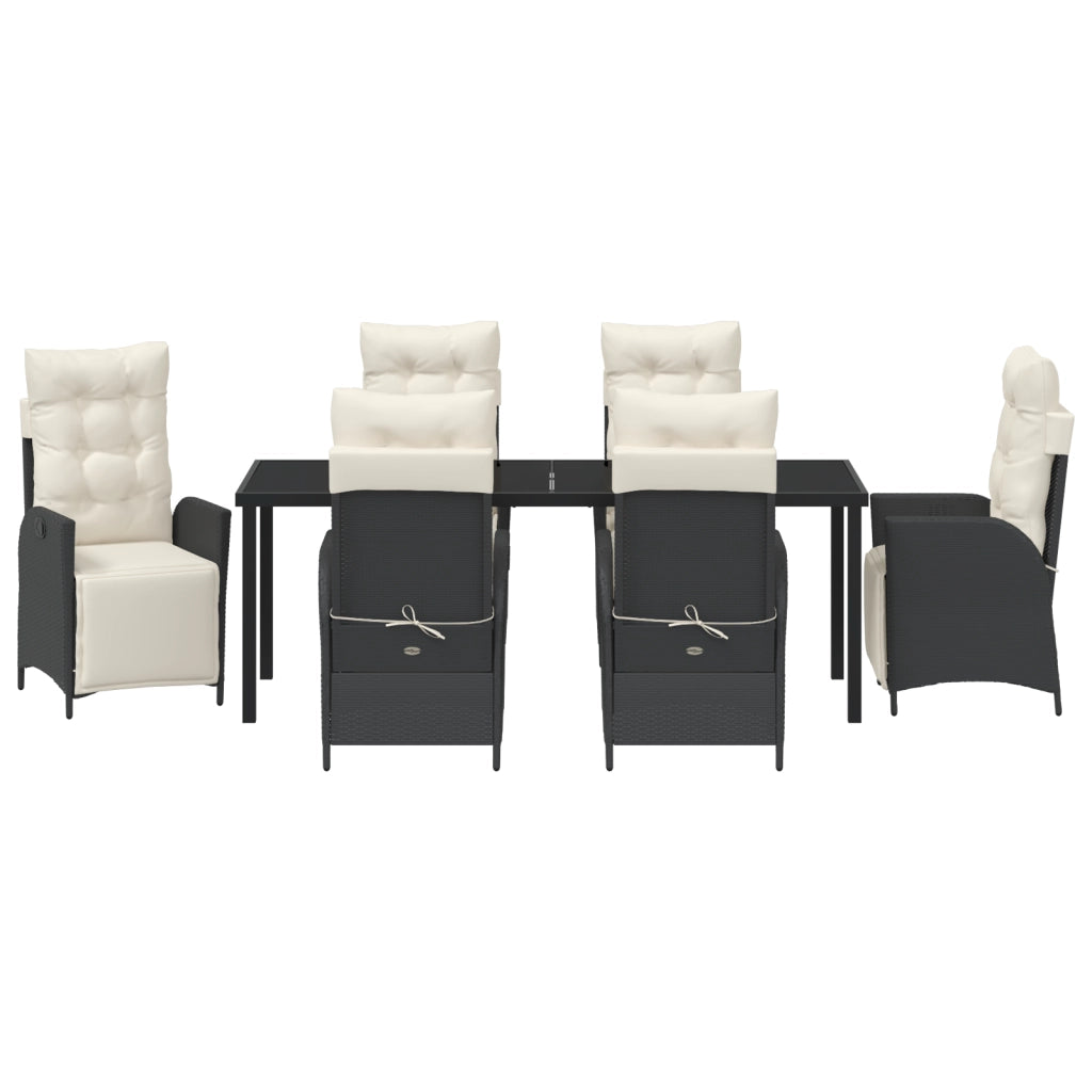 Set di Giardinaggio da 2 Pezzi Rattan Poliestere Nero