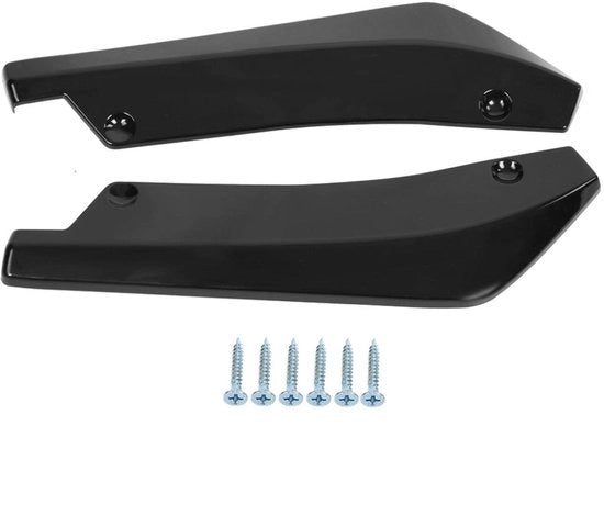 Diffusore di Spoiler di Alta Qualità in Materiale Plastico - Protezione Anticrash - Set a 2 Pezzi - Nero Lucido