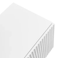 Mobiletto Porta TV Moderno con Piedini e Bordi Dorati, Due Ripiani e Due Cassetti, 165x36x55 cm, Bianco