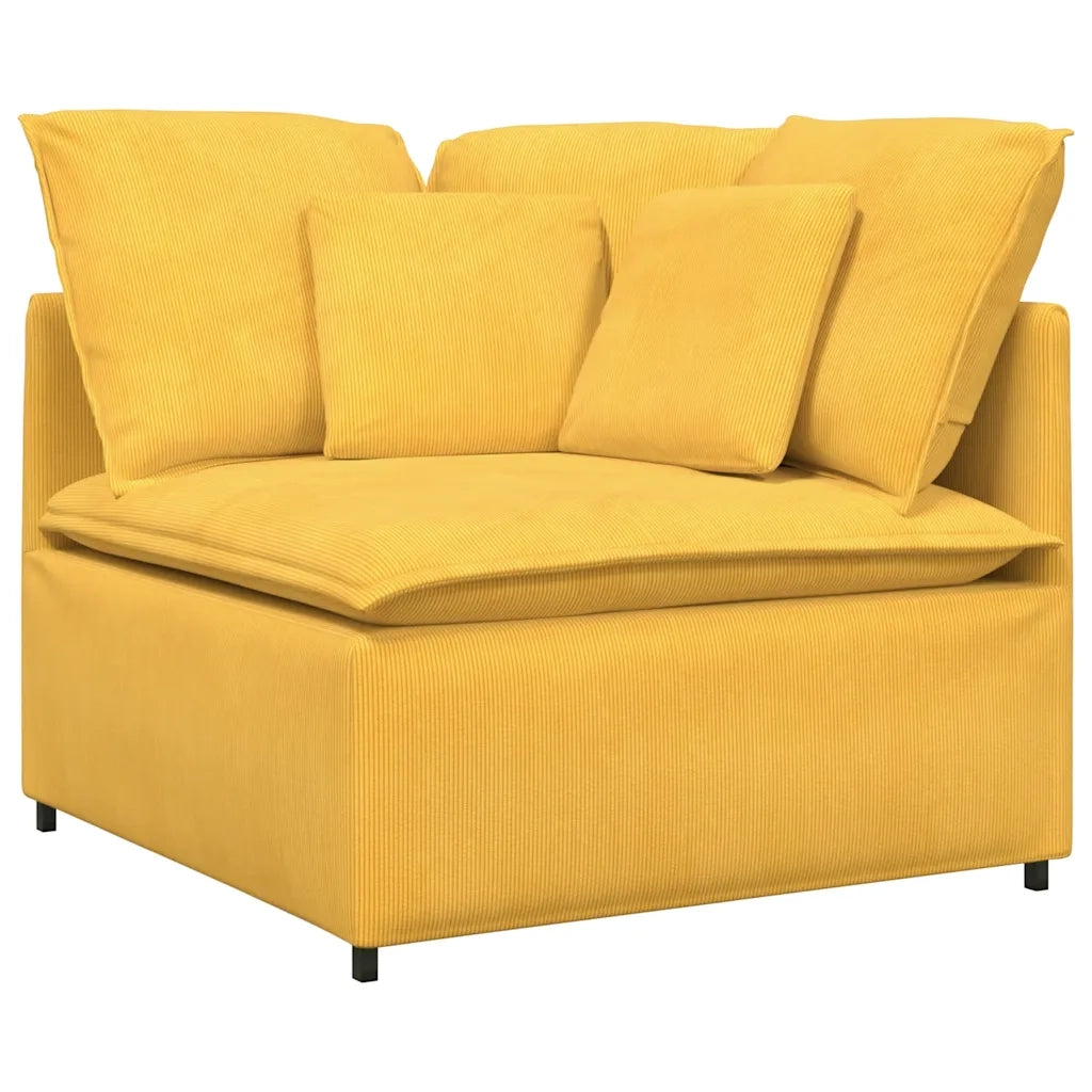 vidaXL Modulo Angolare Divano Modulare con Cuscini Giallo Chiaro 100cm