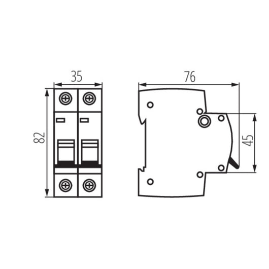 Interruttore Magnetotermico 2 Poli 16A
