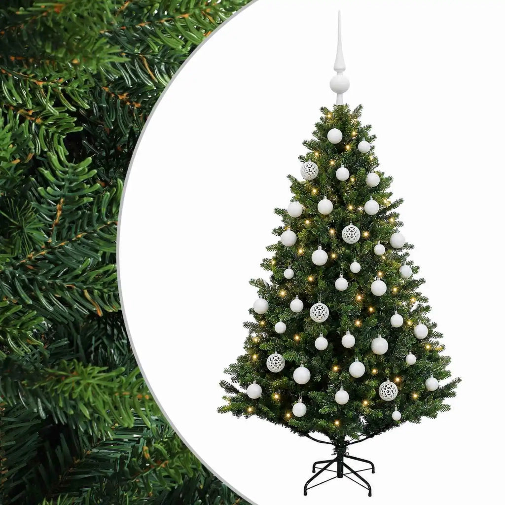 Albero di Natale Artificiale con Palline 120 cm 150 LED 3466065