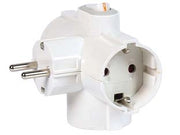 ADATTATORE TRIPLO SCHUKO 2 POLI + TERRA 16A CON INTERRUTTORE BIPOLARE- - bianco 82260 - 1 pezzi FANTON