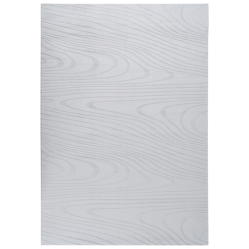 Tappeto da corridoio in pelliccia sintetica di coniglio grigio chiaro in poliestere, 260 x 230 cm, morbido, a pelo lungo, motivo geometrico