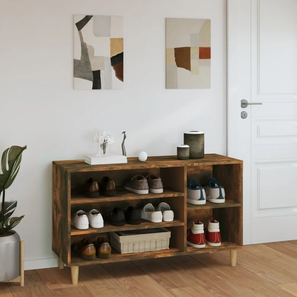Scarpiera | Mobile per scarpe Rovere Fumo 102x36x60 cm in Legno Multistrato