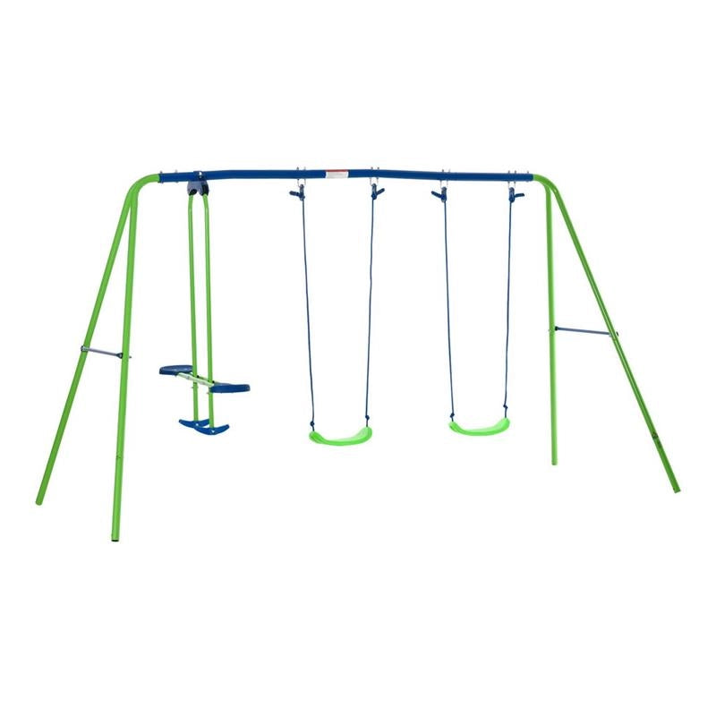 SET ALTALENE DA GIARDINO CON ALTALENA DOPPIA E 2 ALTALENE SINGOLE 280X140X178CM