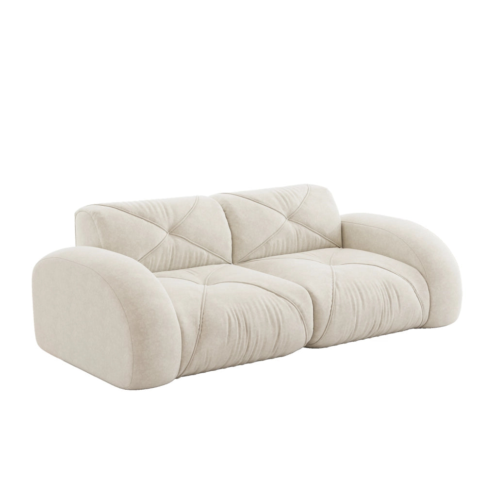 Divano modulare 2 posti senza struttura 204x95x76 cm in chenille beige chiaro