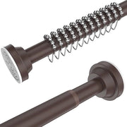 Maniglia per tenda doccia 105-195 CM marrone | 12 ganci | Maniglia per tenda doccia con estensione telescopica per la camera da bagno Maniglia per tenda doccia senza fori