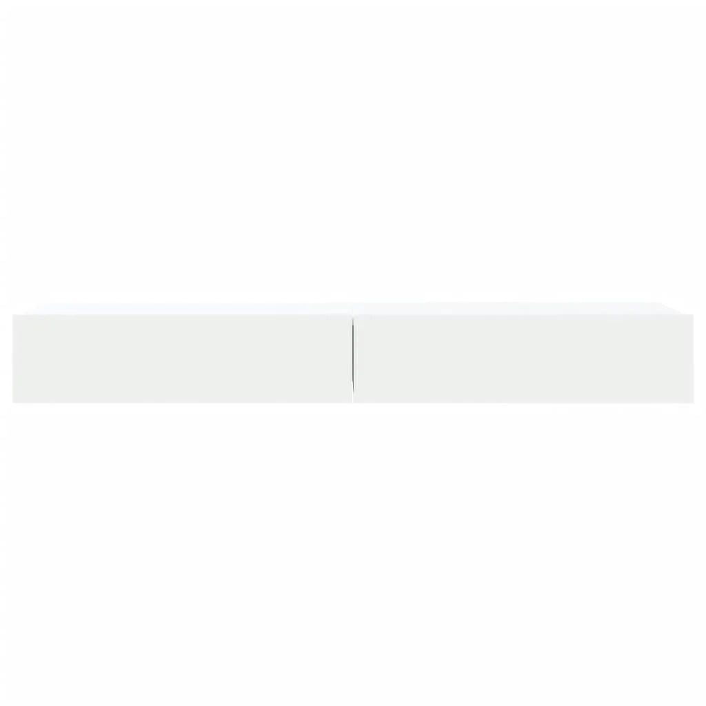 Mobile TV multimediale mensola TV credenza mobile TV per sala da pranzo soggiorno camera da letto con illuminazione a LED 2 pezzi 60 x 35 x 15,5 cm bianco 02_0028889