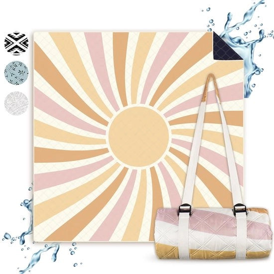 Pavillone da picnic extra grande 200x200 cm - Tenda da campeggio lavabile - Asciugamano da spiaggia XXL - Tenda da picnic impermeabile - Tenda da giardino - Asciugamano da spiaggia imbottito - Dimensioni: 200x200 cm - Materiale: 100% poliestere