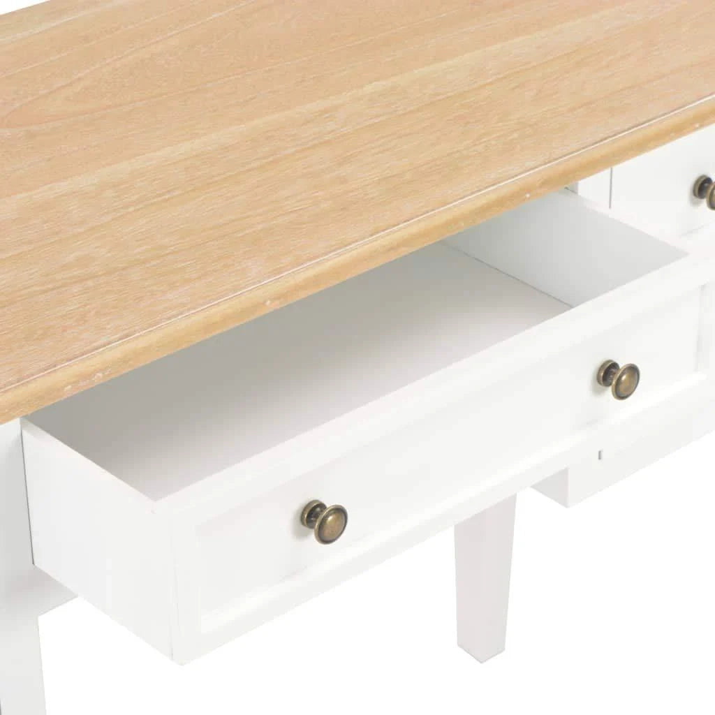 Scrivania per computer/tavolo da lavoro/mobile in legno bianco 109,5 cm 0502114