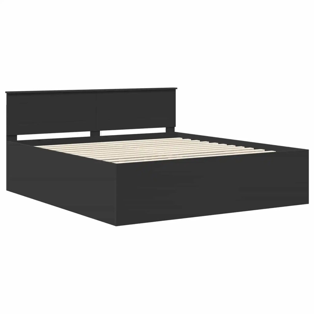Struttura del letto Nero 200 x 200 cm Legno multistrato