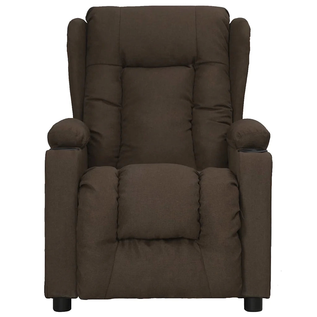 Divano Sedia-Poltrona Reclinabile Marrone Scuro in Tessuto 476294