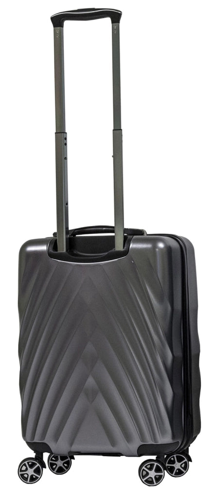Set 3 Valigie Trolley Rigide in PET 4 Ruote TSA Ravizzoni Diamante Grigie