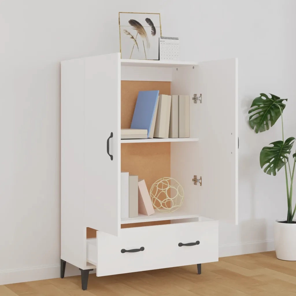 Credenza-Buffet-Armadio da cucina Bianca 70x31x115 cm in Legno Ingegnerizzato 633562
