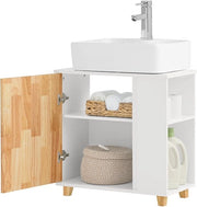Sottocassa per bagno - altezza da vasca - spazio di stoccaggio sotto il lavabo - MDF e legno di gomma - risparmio di sifone - progetto stabile - 60 cm x 60 cm x 29 cm