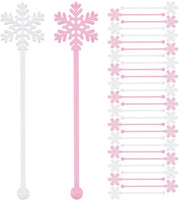 Set di bastoncini per cocktail 30 pezzi - Motivo neve a vela - Acrilico - Adatto per bevande calde/fredde - Materiale duraturo - Bastoncini per cocktail