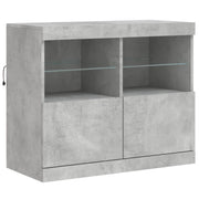 Buffet credenza cassettiera armadio mobile contenitore organizer per cucina soggiorno salotto con luci LED 81 x 37 x 67 cm grigio 02_0030009