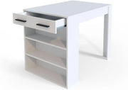 Tavolo da pranzo Repose, Bianco, 67 x 100 cm, adatto come piano di lavoro o area di appoggio aggiuntiva