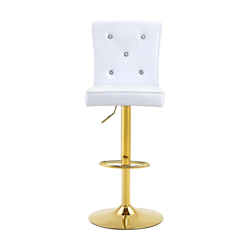 Sedie da Pranzo Vintage in Ecopelle Coccodrillo con Cristalli ¨C MINIMAL ¨C Bianche, Set 2 Pezzi