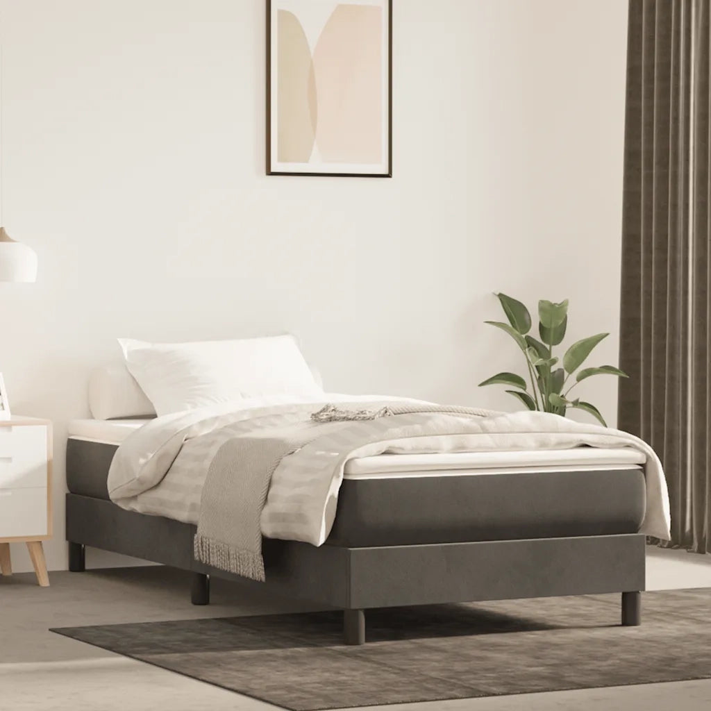 Materasso a Molle-Materasso per letto Grigio Scuro 80x210x20 cm in Velluto