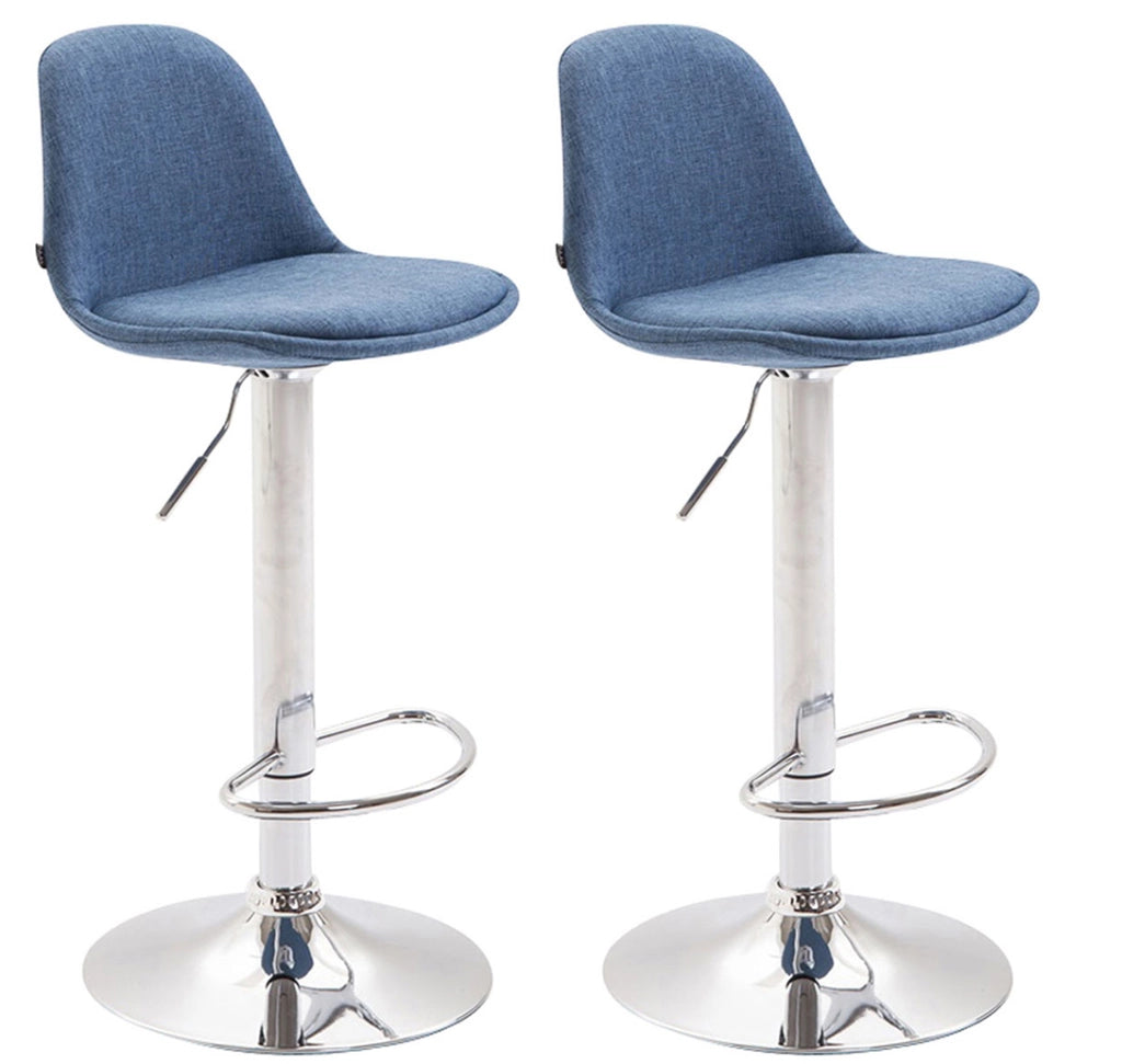 Set 2 sgabelli KIEL in tessuto blu