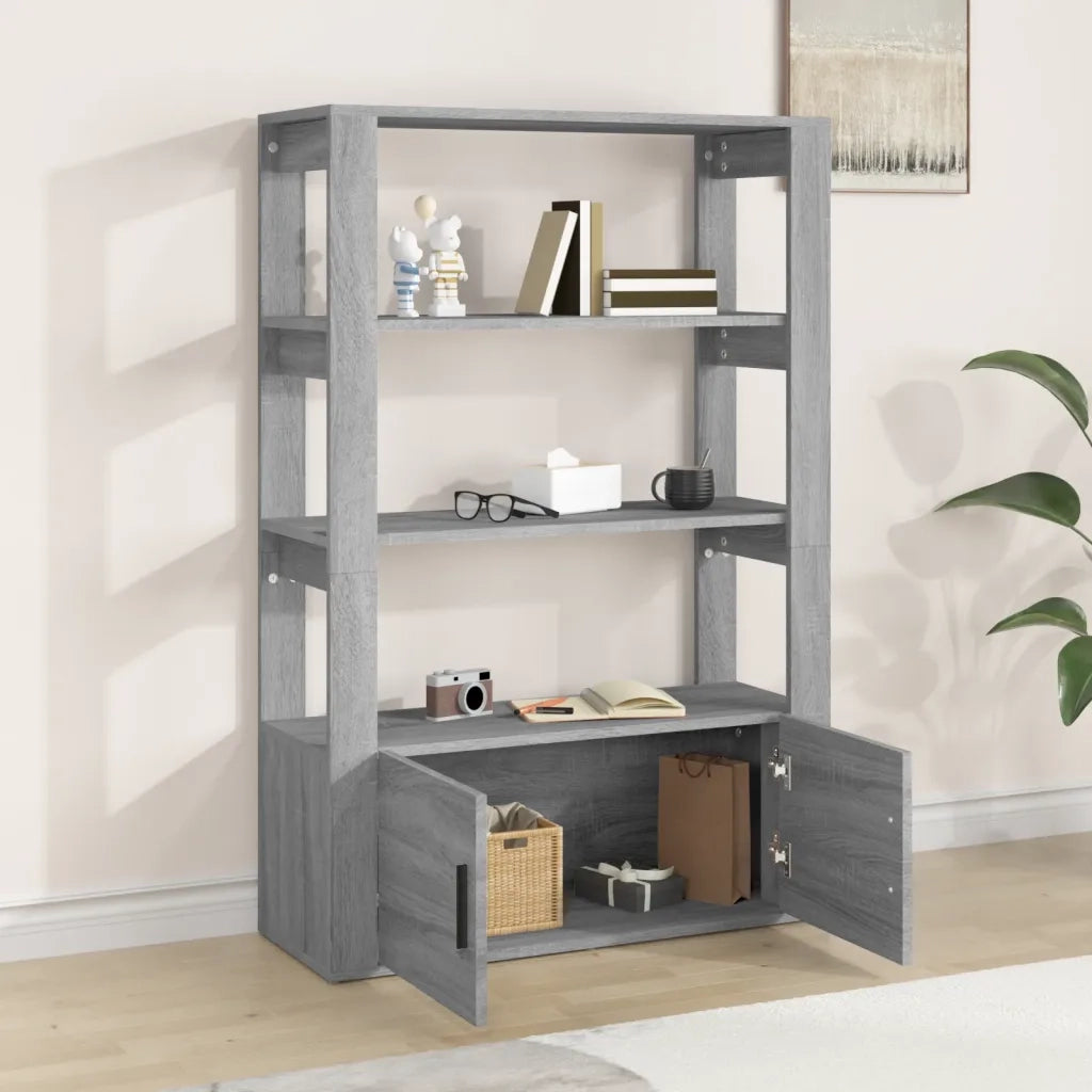 Credenza-Buffet-Armadio da cucina Grigio Sonoma 80x30x119,5 cm in Legno Multistrato