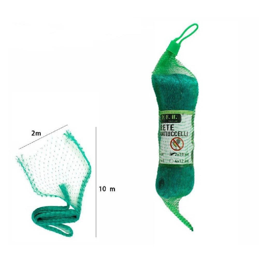 Trade Shop - Rete Anti Uccelli Verde In Polietilene Protezione Giardino Orto Piante 2 X 10 Mt -