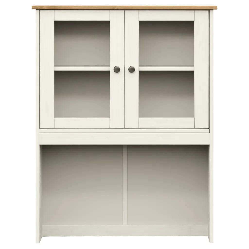 Credenza VIGO Bianca 78x40x175 cm in Legno Massello di Pino
