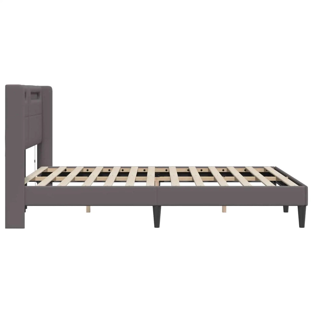 Struttura del letto con testiera Grigio 140 x 200 cm Similpelle 42027981