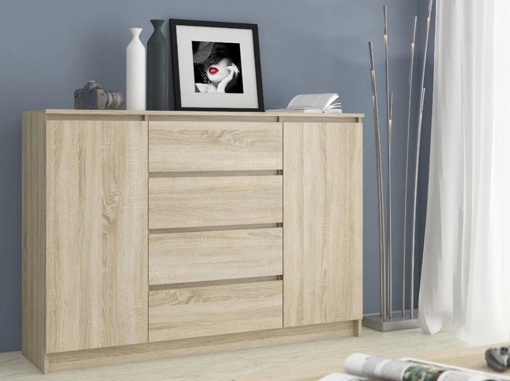 Cassettiera AKORD K160 Sonoma Quercia 160 cm 2 ante 4 cassetti 160x40x99 cm