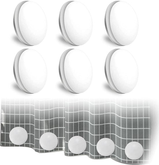 Accessori per doccia - 6 pezzi - Magnete forti - Impermeabili - Pesi per doccia - Tavola di acciaio - 4 cm - Sicuri e affidabili