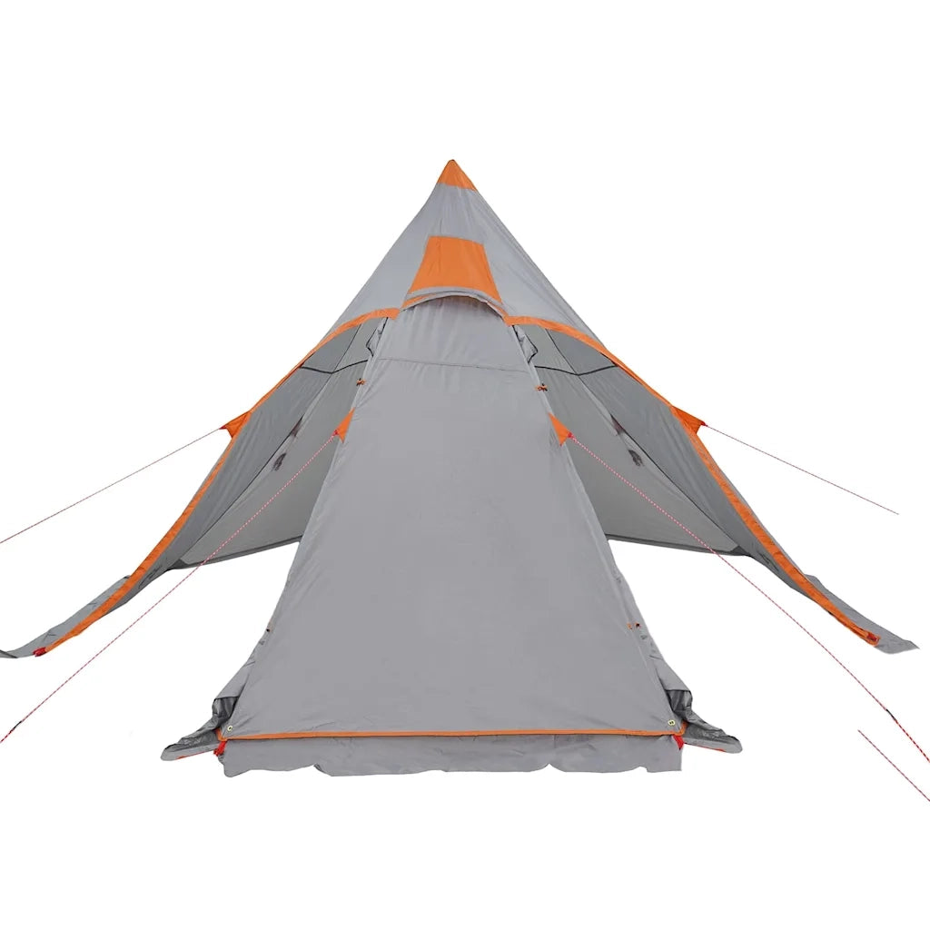 Tenda da Campeggio Tipi per 5 Persone-Tenda per Famiglie Grigia Impermeabile