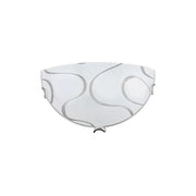 Applique Onda 1xE27 ganci cromo vetro lastra bianco