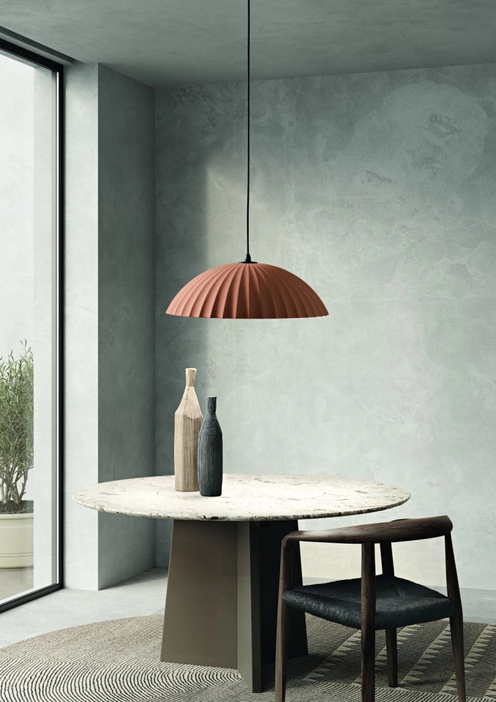 SOSPENSIONE RUSTIC EFFETTO CEMENTO COLORE RUGGINE 1 LUCE ATTACCO E27