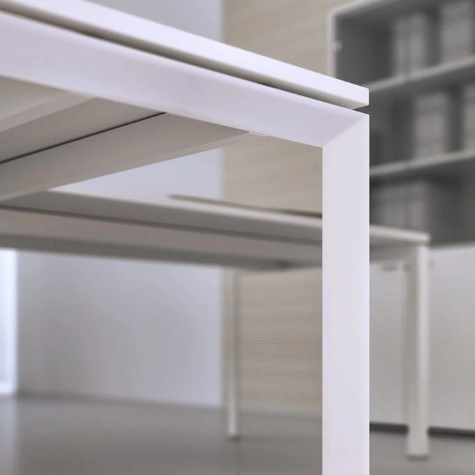 Composizione scrivanie da 4 persone da ufficio cm. 280/320/360/400x165x74h