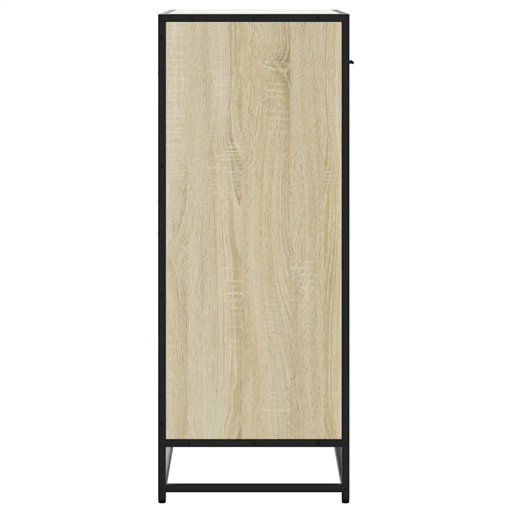 Scarpiera Rovere Sonoma 75x38x97,5 cm Legno Multistrato Metallo
